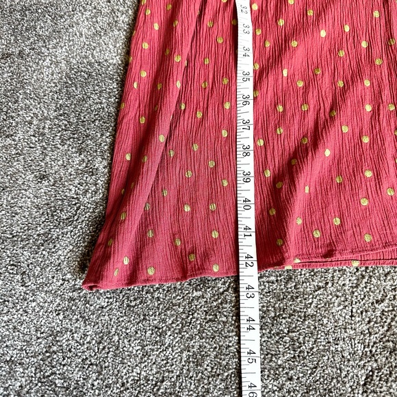 Boden Pink & Gold Polkadot 3/4 Sleeve Crêpe Maxi Dress Size 20/22R has pockets - Picture 12 of 12